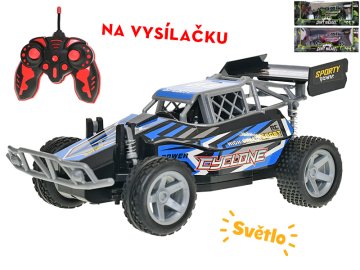 R/C terenski buggy 25 cm 27 MHz polno delujoč na baterije s svetlobo - mešanica barv (modra, rdeča, zelena)