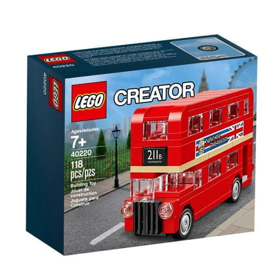 LEGO LEGO CREATOR 40220 London Bus - Gradite ikonični londonski avtobus s 118 kosi, primerno za otroke od 7. leta naprej.