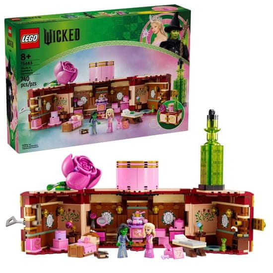 LEGO LEGO WICKED 75683 Glinda & Elphaba domovanje - 740 kock, 2 minifigurici, primerno za otroke 8+ let