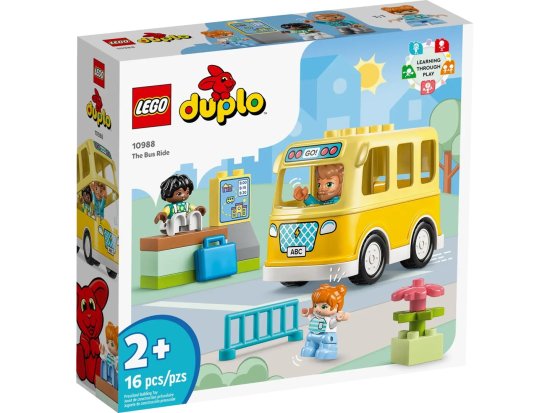 LEGO LEGO DUPLO 10988 Potovanje z avtobusom, igrača za otroke 2+, 16 kosov, vključuje 3 minifigurice