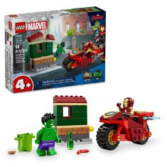 LEGO LEGO MARVEL 76287 Iron Man s kolesom in Hulk - Gradnik kompleta za otroke od 4. leta, 68 kosov, 2 minifiguri