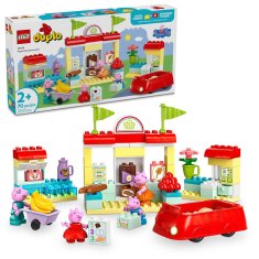LEGO LEGO DUPLO 10434 Peppa Pig Supermarket - Izobraževalna igrača za otroke od 2. leta s 70 kosi in 4 mini figuricami