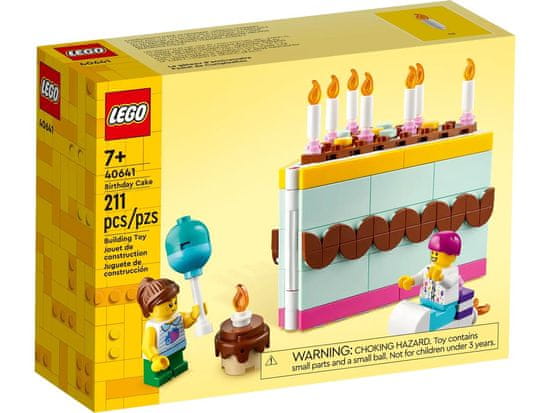 LEGO LEGO 40641 Rojstnodnevna torta, 211 kosov, serija Classic, primerna za otroke 7 let in več, vključno z navodili.