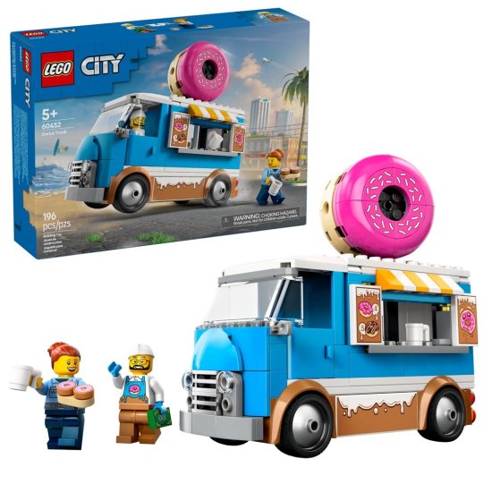 LEGO LEGO CITY 60452 Kamion za krofe - 196 delov, 2 minifigurici, starost 5+, serija City