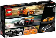 LEGO LEGO SPEED CHAMPIONS 76918 MCLAREN SOLUS GT & MCLAREN F1 LM - Model za gradnjo s 581 elementi in 2 minifigurama, starost 9+