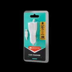 Canyon Univerzalni avtomobilski polnilec 1xUSB z osvetlitvenim kablom, vhod 12V-24V, izhod 5V-2,4A, Smart IC, črn