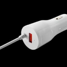 Canyon Univerzalni avtomobilski polnilec 1xUSB z osvetlitvenim kablom, vhod 12V-24V, izhod 5V-2,4A, Smart IC, črn