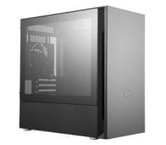CoolerMaster ohišje Silencio S400 Kaljeno steklo, mATX, USB3.0, čitalnik kartic, črno