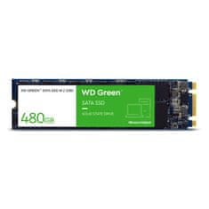 WD SSD Western Digital Green WDS480G3G0B, 480 GB M.2 SATA III, hitrosti branja do 545 MB/s, zanesljivost 1.000.000 h