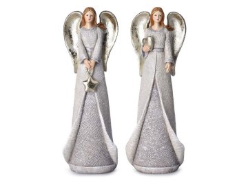 Angel iz poliresina 75x225mm mix, bež z bleščicami