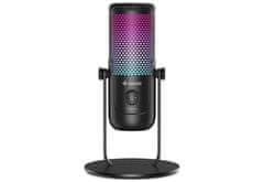 Donner Donner Neotrack LX - Kondenzatorski mikrofon z RGB osvetlitvijo, Plug and Play, črn, vključuje USB-C in Lightning adapterje
