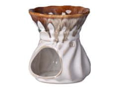 Aromalampa keramika 98X110 mm, bela, rjava