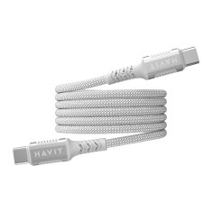 Havit Havit Magnetic USB Type C Kabel, 1 m, Bele, Za hitro polnjenje in prenos podatkov, 1 kos