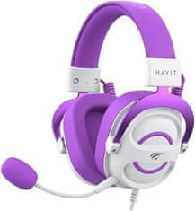 Havit Havit H2002E Beli in Vijolični Slušalke z Žico za Igranje, Binauralne, 3.5 mm Priključek, Brez Bluetootha