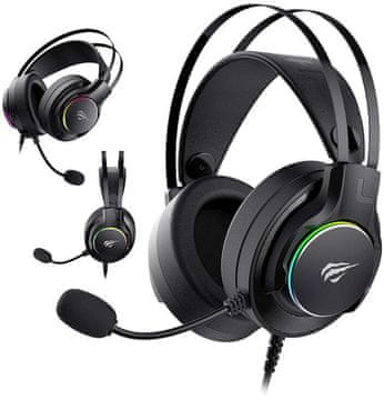 Havit Gaming slušalke Havit H2007U z minijack priklopom, žične, črna barva, občutljivost 121 dB, dolžina 2,1 m.