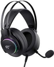 Havit Gaming slušalke Havit H2007U z minijack priklopom, žične, črna barva, občutljivost 121 dB, dolžina 2,1 m.