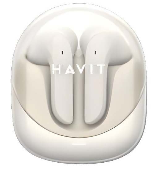Havit Havit Moderna Brezžična Slušalka s Pasu v Bež Barvi, Bluetooth, 4.5h Predvajanja, USB-C, Binauralna, V-Ušes.