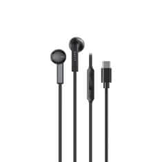 Havit Havit E336C žične slušalke za klice in glasbo, črne, in-ear, USB Type-C, dolžina kabla 1,2 m, občutljivost 112 dB