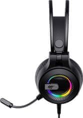 Havit Havit H2040d žične slušalke z mikrofon, RGB osvetlitev, gaming, črna, 3.5 mm in USB povezava, 2.1 m kabel