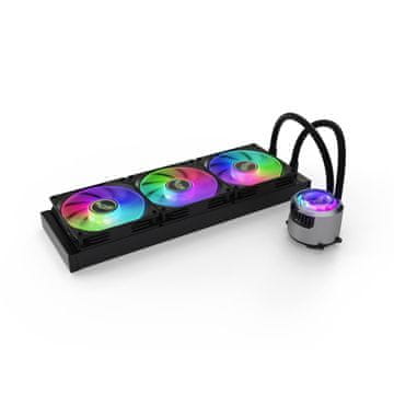 slomart Valkyrie Jarn 360 ARGB vodno hlajenje VK-AIOJR360B za procesorje, 3 ventilatorji, aluminijasta in bakrena konstrukcija