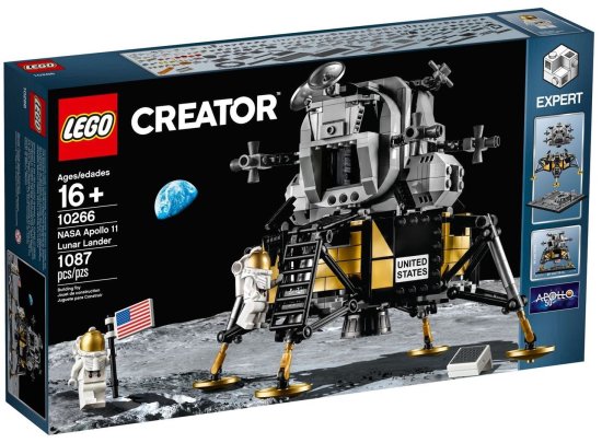 LEGO LEGO Creator Expert 10266 Apollo 11 NASA Moon Lander - Model za sestavljanje za starost 16+ z 2 minifigurama