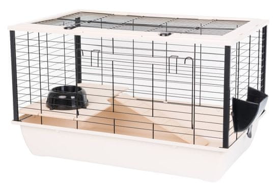 slomart INTER-ZOO Bunny 80 De Luxe - prostoren kavez za glodavce 78x48x50 cm, z priborom za prehrano in dno, bež barve