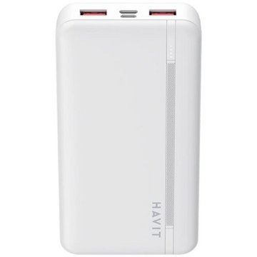 slomart Havit PB92 20000mAh Powerbank - univerzalni polnilec za 2 napravi, LED indikatorji, bele barve, LiPo baterija