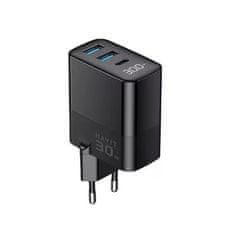 slomart Havit UCLE001 EU USB-C in USB-A polnilec, 30 W, črna, zaščita pred prenapolnjenjem in pregrevanjem
