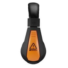 Canyon STAR RAIDER GH-1A gaming slušalke, 3,5 mm jack, nadzor glasnosti, 2v1, 3,5 mm adapter, 2 m kabel, črna/oranžna