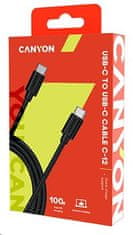 Canyon Kabel UC-12, USB-C - USB-C (100W, 20V/5A) 2m, črn