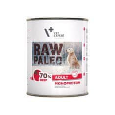 VetExpert RAW PALEO Monoprotein Goveje Mešano Mokro Hrano za Odrasle Pse - 800 g, Brezglutenska, Brez Soje, Podpora Prebavi