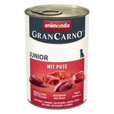 Animonda ANIMONDA GranCarno Junior z puranom - mokra hrana za pse, 400g, brez umetnih barvil in konzervansov, brez glutena