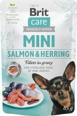 Brit BRIT Care Mini Sterilizirana mokra hrana za pse z lososom in sardelicami, 85 g - primerna za majhne odrasle pse