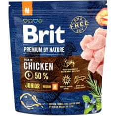 Brit BRIT Premium by Nature Junior M Piščanec - suha pasja hrana za mladiče, 1 kg, za zdrave kosti in močne zobe
