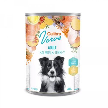 Calibra CALIBRA Verve mokra hrana za pse odrasle, losos in puran, 400g - brez glutena, brez umetnih barvil, vse pasme