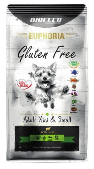 BIOFEED BIOFEED Euphoria Brezglutenska suha hrana za odrasle male pse z jagnjetino - 12kg
