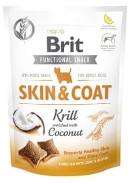 Brit BRIT Funkcionalni prigrizek Skin&Coat Krill za pse - 150g, brez piščanca, brez glutena, za zdravje kože in kožuha