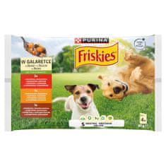 slomart PURINA Friskies v želeju - mokra hrana za pse - 4 x 85 g, primerna za vse pasme, brez umetnih barvil