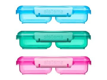 Sistema Škatla za kosilo Lunch Small Split z 2 predaloma, 350 ml, mešanica barv