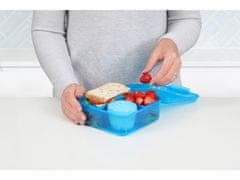 Sistema Split Lunch Box kocka za kosilo Bento s posodico za jogurt in 2 pladnjema 1,25 l, mešanica barv
