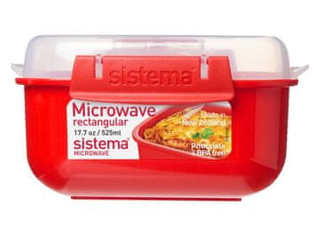 Sistema Mikrovalovna pečica pravokotna 525 ml, rdeča