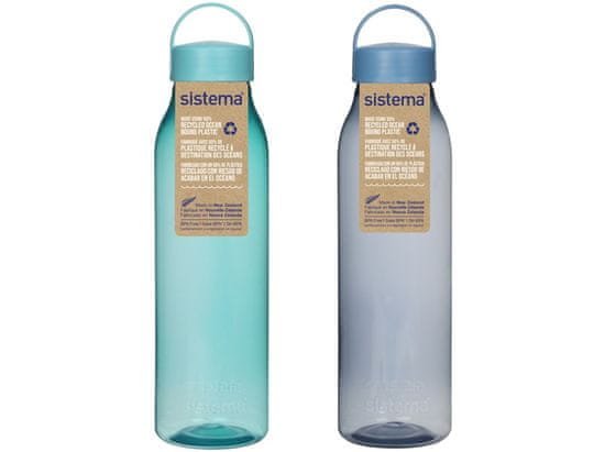 Sistema Sistema Ocean Bound Steklenička z vgrajenim ročajem 700 ml, mešanica barv