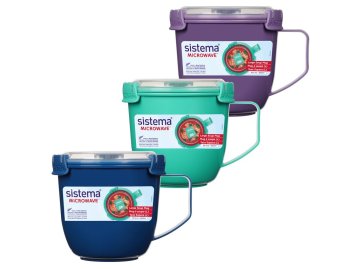 Sistema Vrč za juhe in enolončnice Mikrovalovna pečica Velik vrč za juho 900 ml, mešanica barv