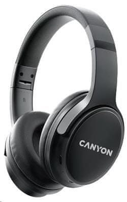 Canyon OnRiff 4 brezžične slušalke, BT 5.3, USB-C, baterija 500 mAh, mikrofon, 40 mm membrane, črne