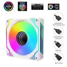 1stCool AURA EVO Mirror ARGB PWM ventilator 12cm bela