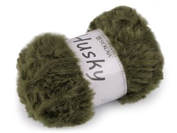 Pletena preja Husky 100 g - kaki zelena