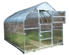 TOP rastlinjak KLASIKA STANDART 250 x 200 cm + fundament + 6 mm polikarbonat + strešno okno + avt. odpiralec okna