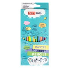 EASY Kids PASTEL Trikotne barvice, 12 kosov, 12 pastelnih barv