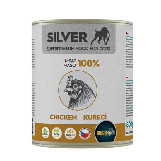 IRONpet Silver Dog piščanec v konzervi 800g