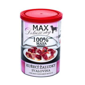 MAX Deluxe Dog piščančji želodčki - mišično meso, v konzervi 400 g
